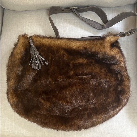 Handbags - Dennis Basso Faux Mink Handbag